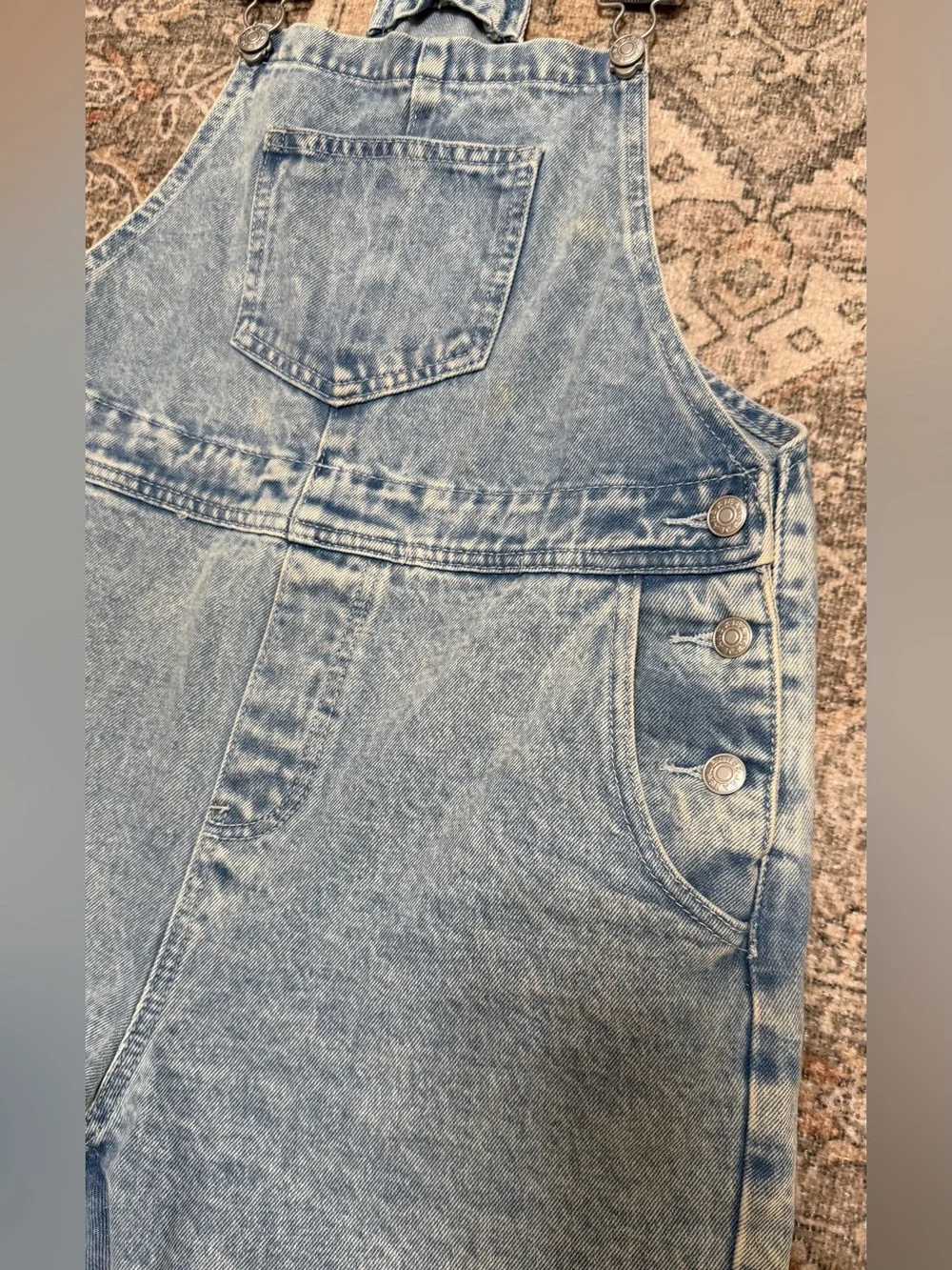Denim Overall Shorts - Size Large